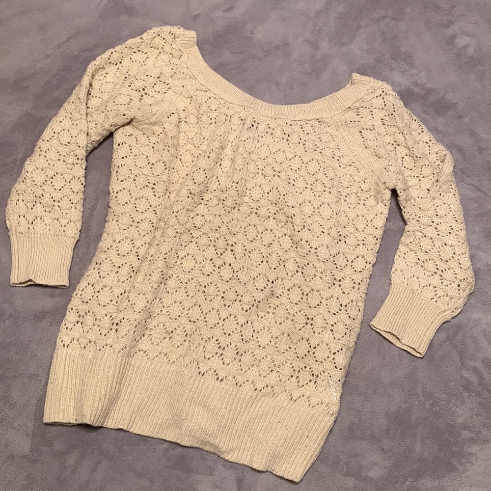 Open-knit Shimmer Sweater